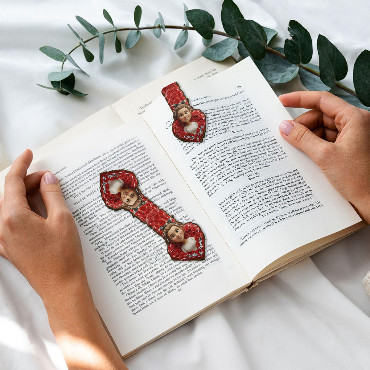 Together Forever - Personalized Couple Shaped Magnetic Bookmark