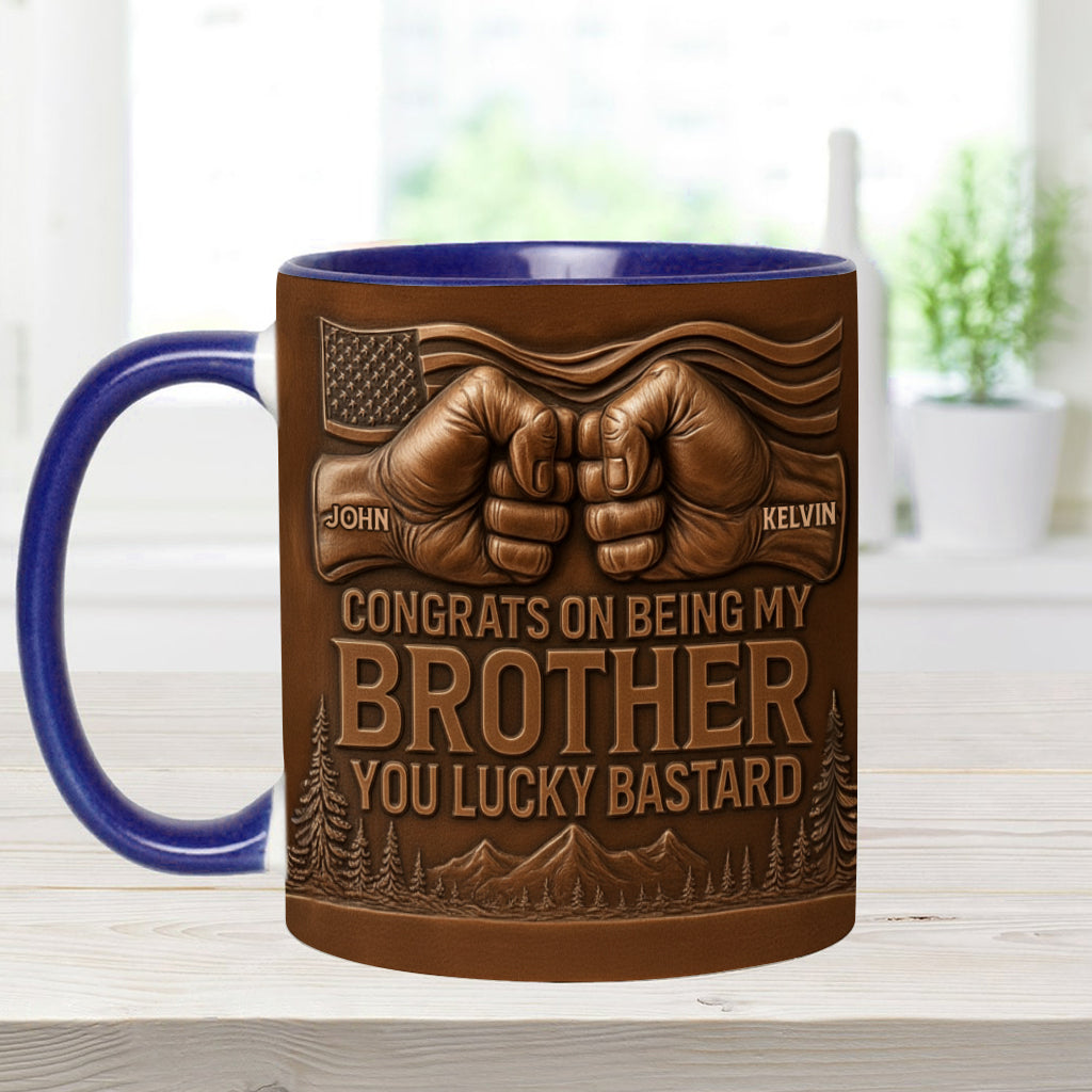 Glückwunsch, dass du mein Bruder/meine Schwester/mein Sohn bist! – Personalisierte Tasse mit Geschwisterakzent