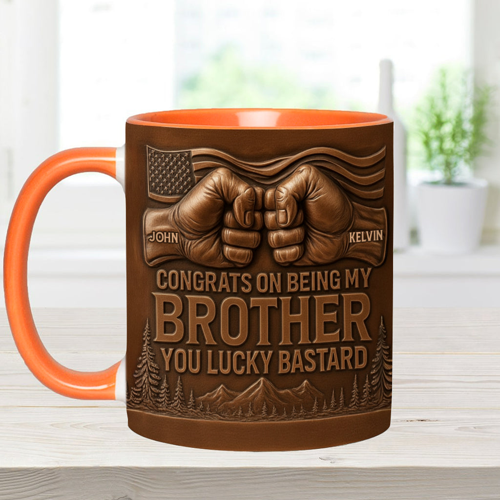 Glückwunsch, dass du mein Bruder/meine Schwester/mein Sohn bist! – Personalisierte Tasse mit Geschwisterakzent