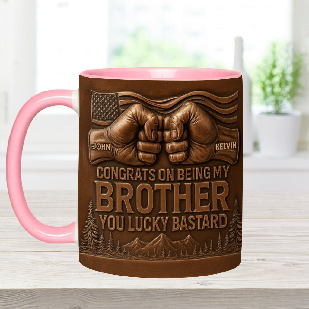 Glückwunsch, dass du mein Bruder/meine Schwester/mein Sohn bist! – Personalisierte Tasse mit Geschwisterakzent