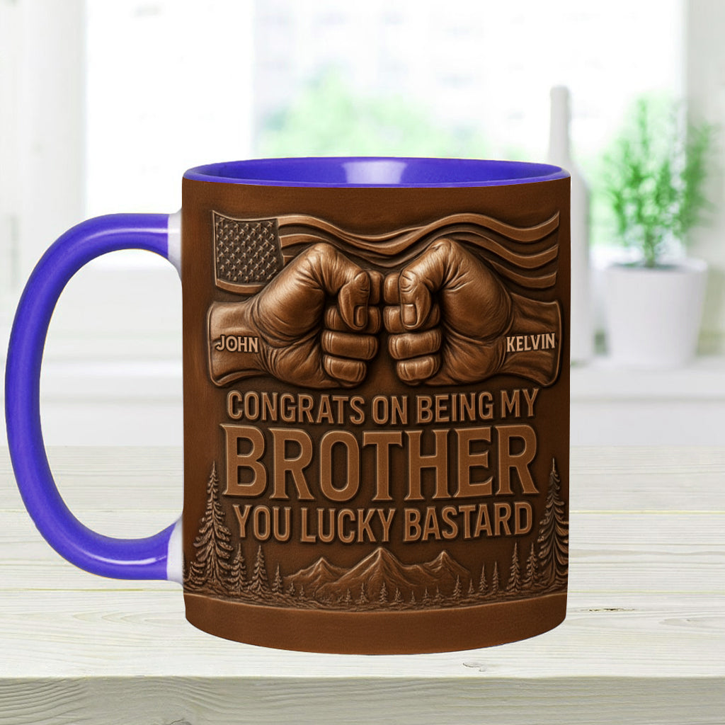 Glückwunsch, dass du mein Bruder/meine Schwester/mein Sohn bist! – Personalisierte Tasse mit Geschwisterakzent