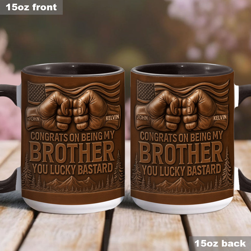 Glückwunsch, dass du mein Bruder/meine Schwester/mein Sohn bist! – Personalisierte Tasse mit Geschwisterakzent