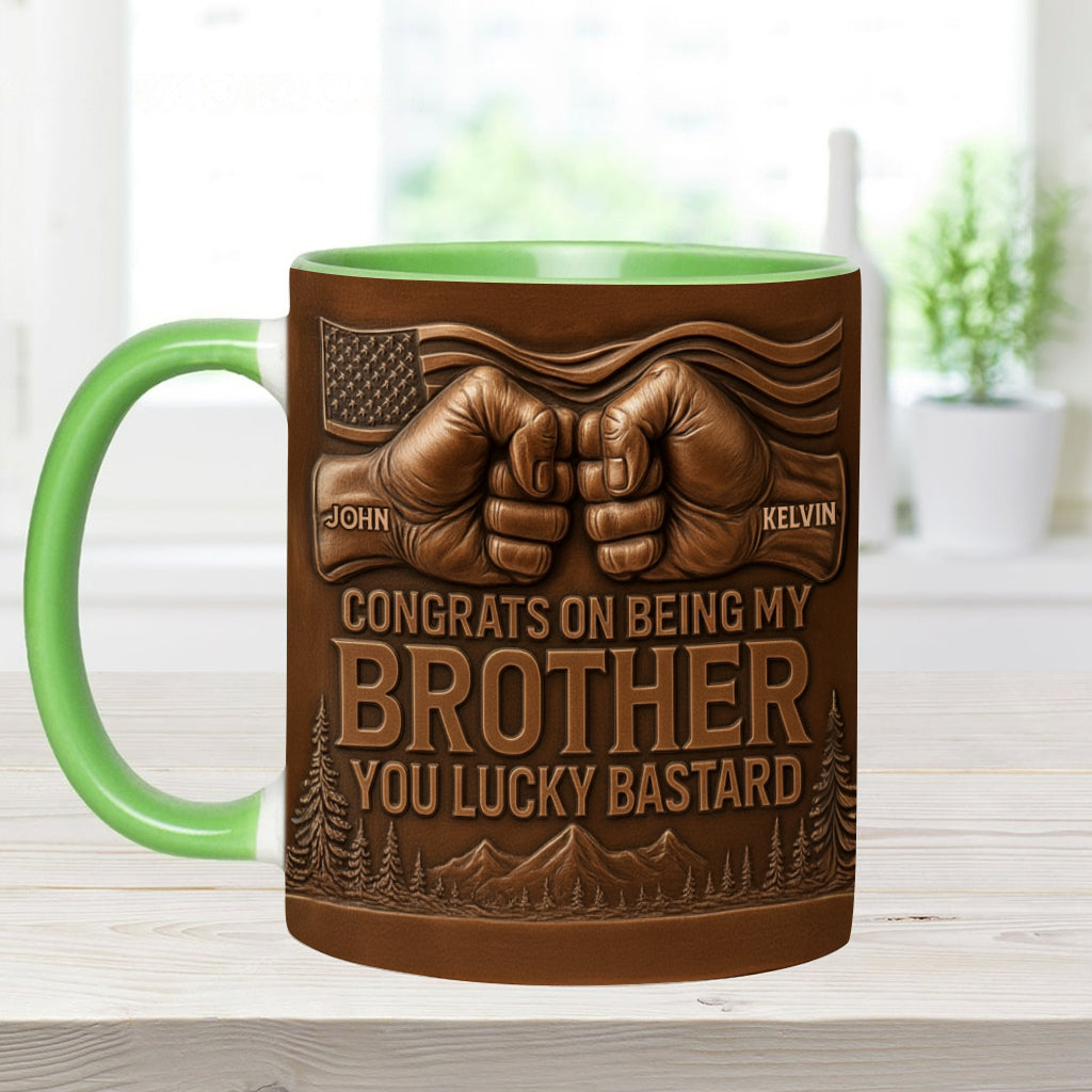 Glückwunsch, dass du mein Bruder/meine Schwester/mein Sohn bist! – Personalisierte Tasse mit Geschwisterakzent