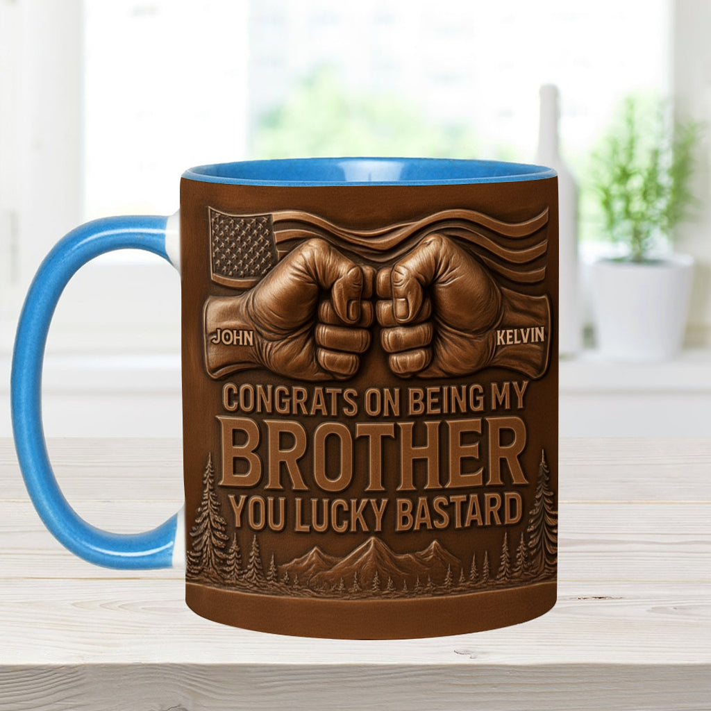 Glückwunsch, dass du mein Bruder/meine Schwester/mein Sohn bist! – Personalisierte Tasse mit Geschwisterakzent