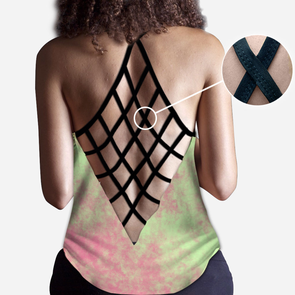Stoner Chic – Personalisiertes Tanktop und Leggings mit Weed-Kreuz-Motiv
