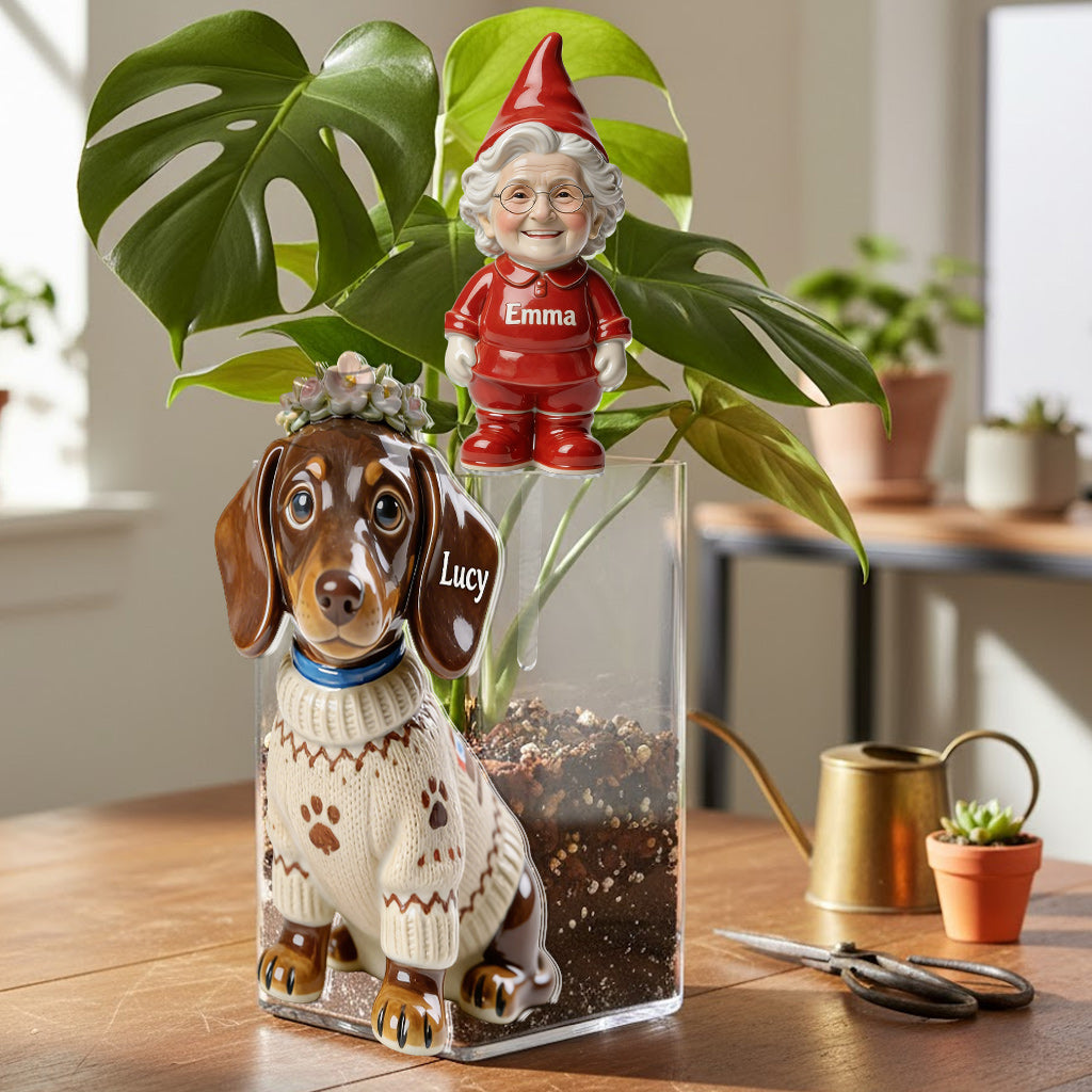 Custom Any Photo - Personalized Dog Acrylic Pot & Stake