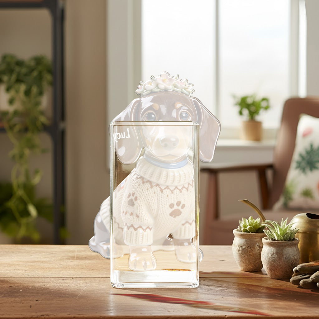 Custom Any Photo - Personalized Dog Acrylic Pot & Stake