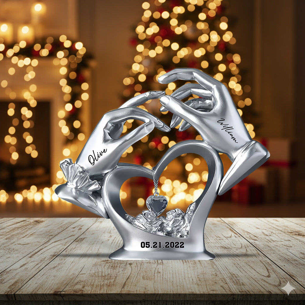 Weihnachtsgeschenk zum Jahrestag für Paare – personalisierte Acrylplakette in individueller Form