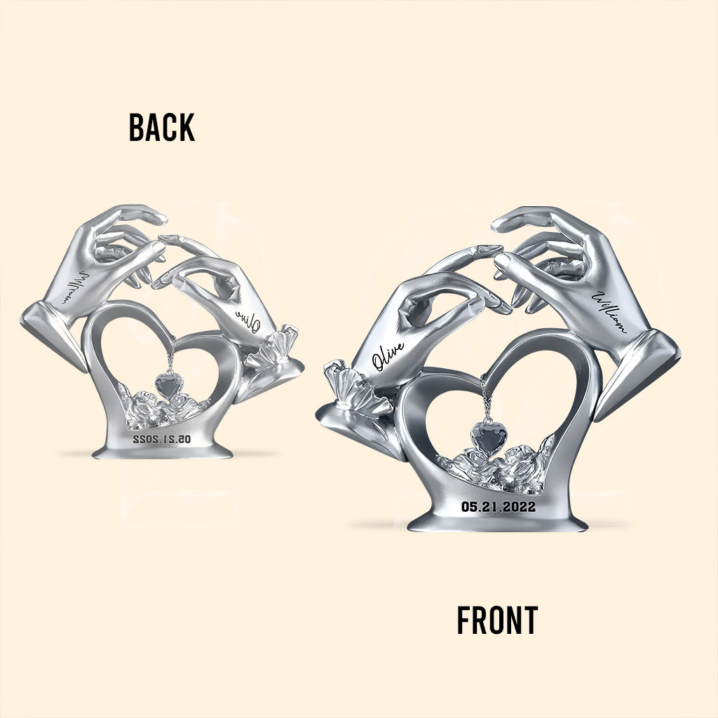 Weihnachtsgeschenk zum Jahrestag für Paare – personalisierte Acrylplakette in individueller Form