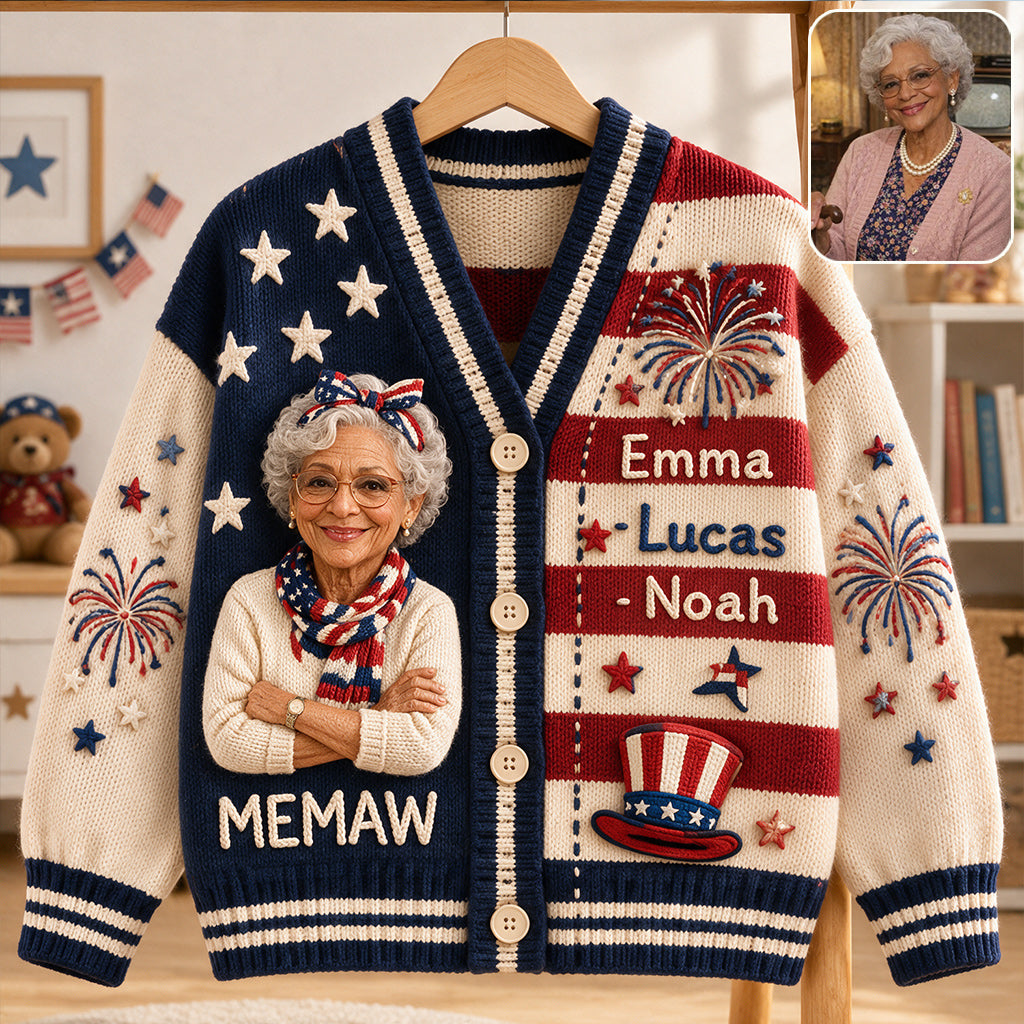 Jedes Foto Geschenk für Nana, Mutter - Personalisierte Oma Cardigan