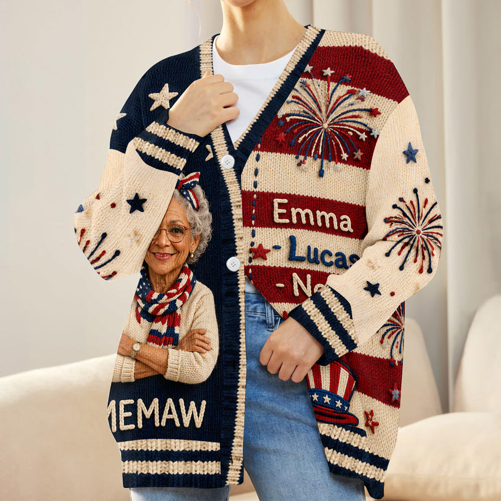 Jedes Foto Geschenk für Nana, Mutter - Personalisierte Oma Cardigan