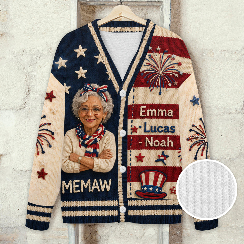 Jedes Foto Geschenk für Nana, Mutter - Personalisierte Oma Cardigan