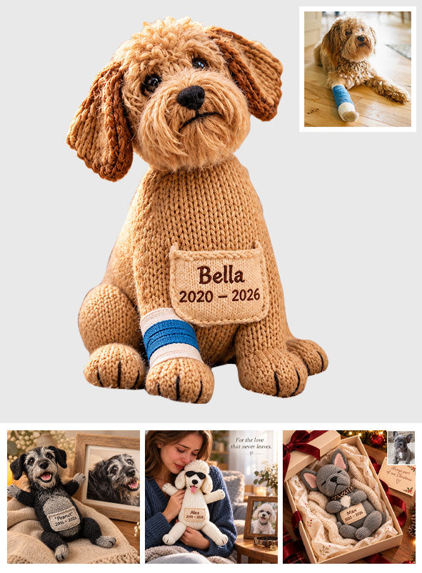 Custom From Any Pet Photo - Personalized Dog Posable Plush Doll