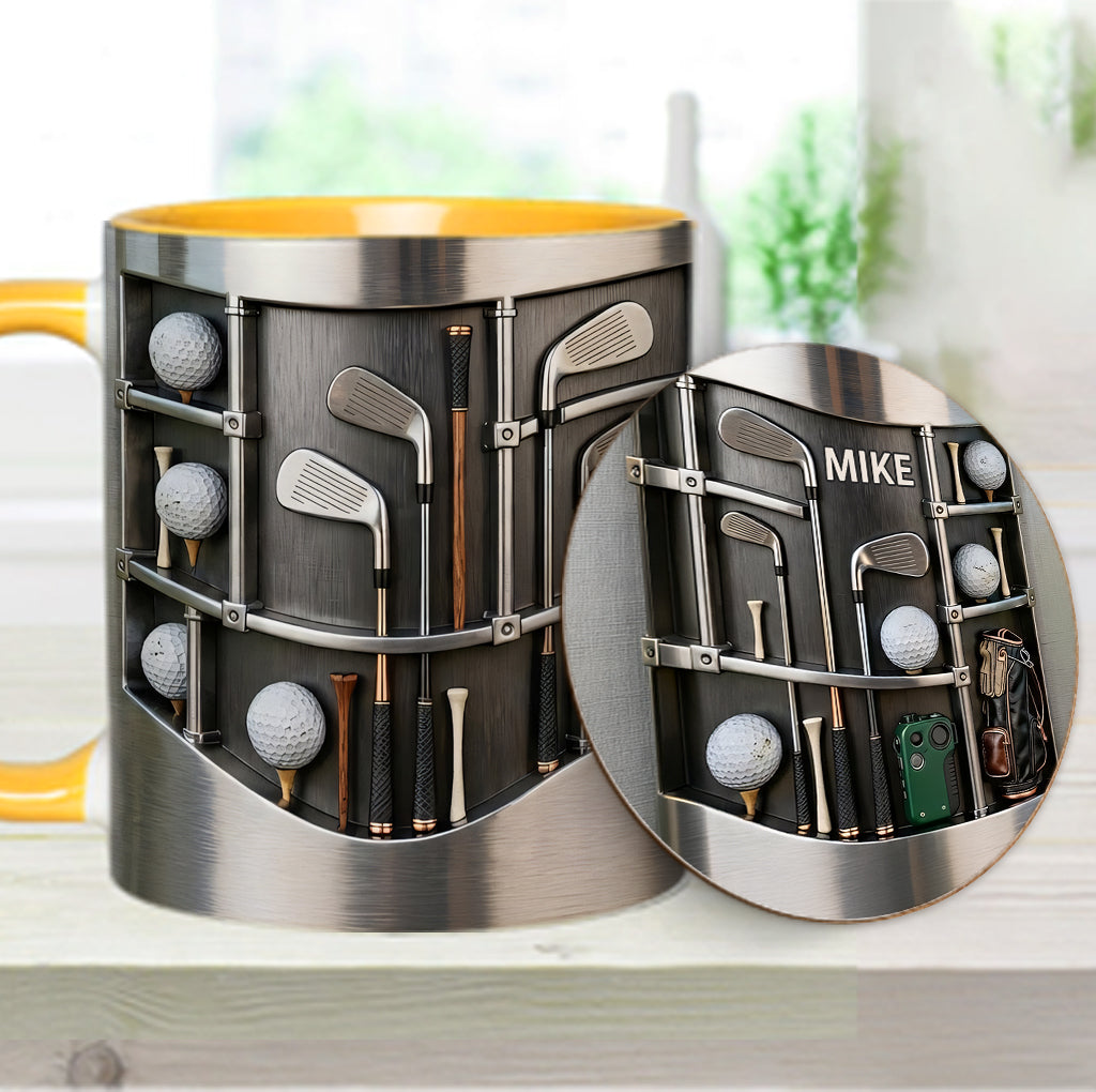 Love Gift – Personalisierte Tasse und Untersetzer mit Golfmotiv
