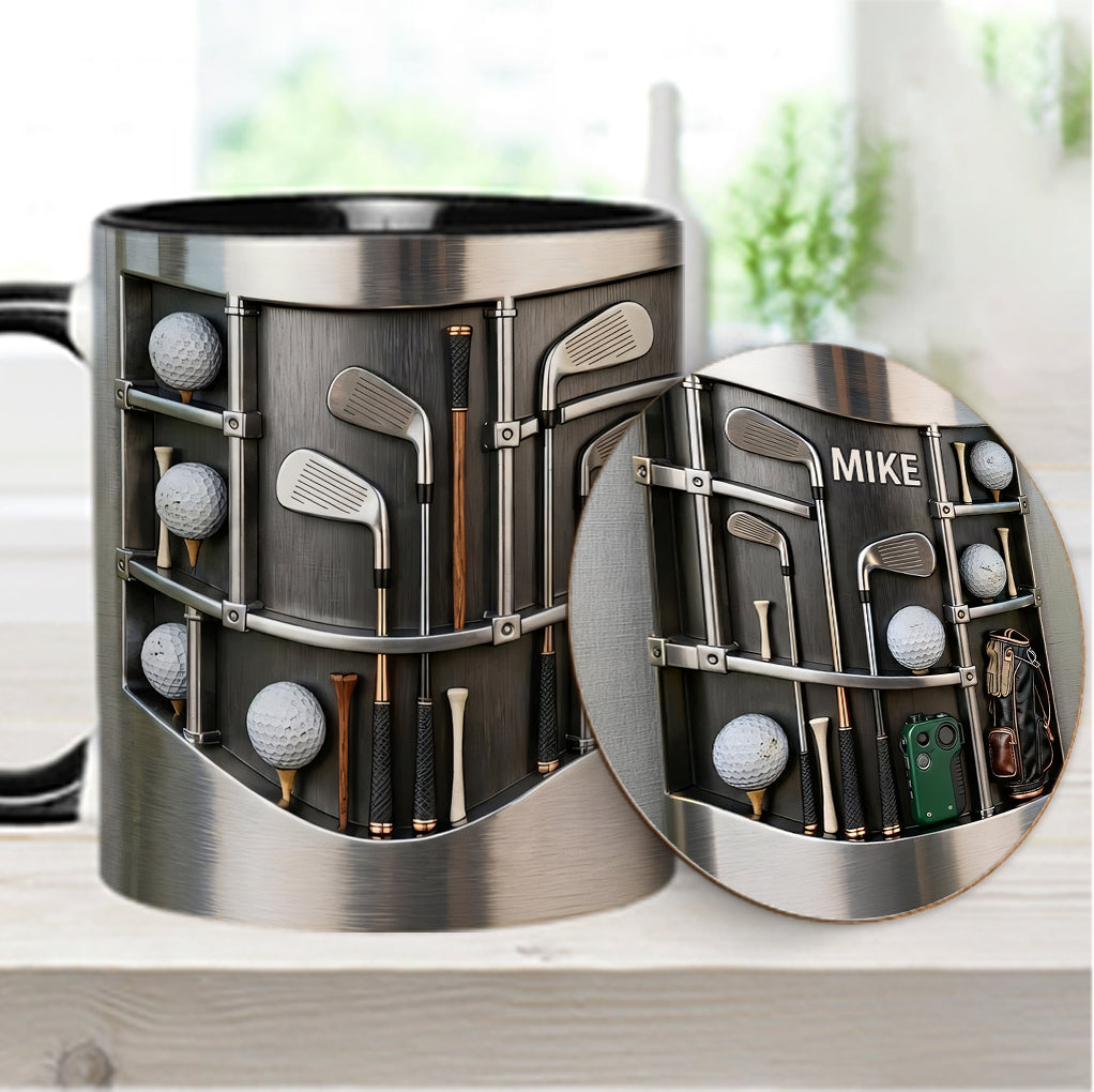 Love Gift – Personalisierte Tasse und Untersetzer mit Golfmotiv