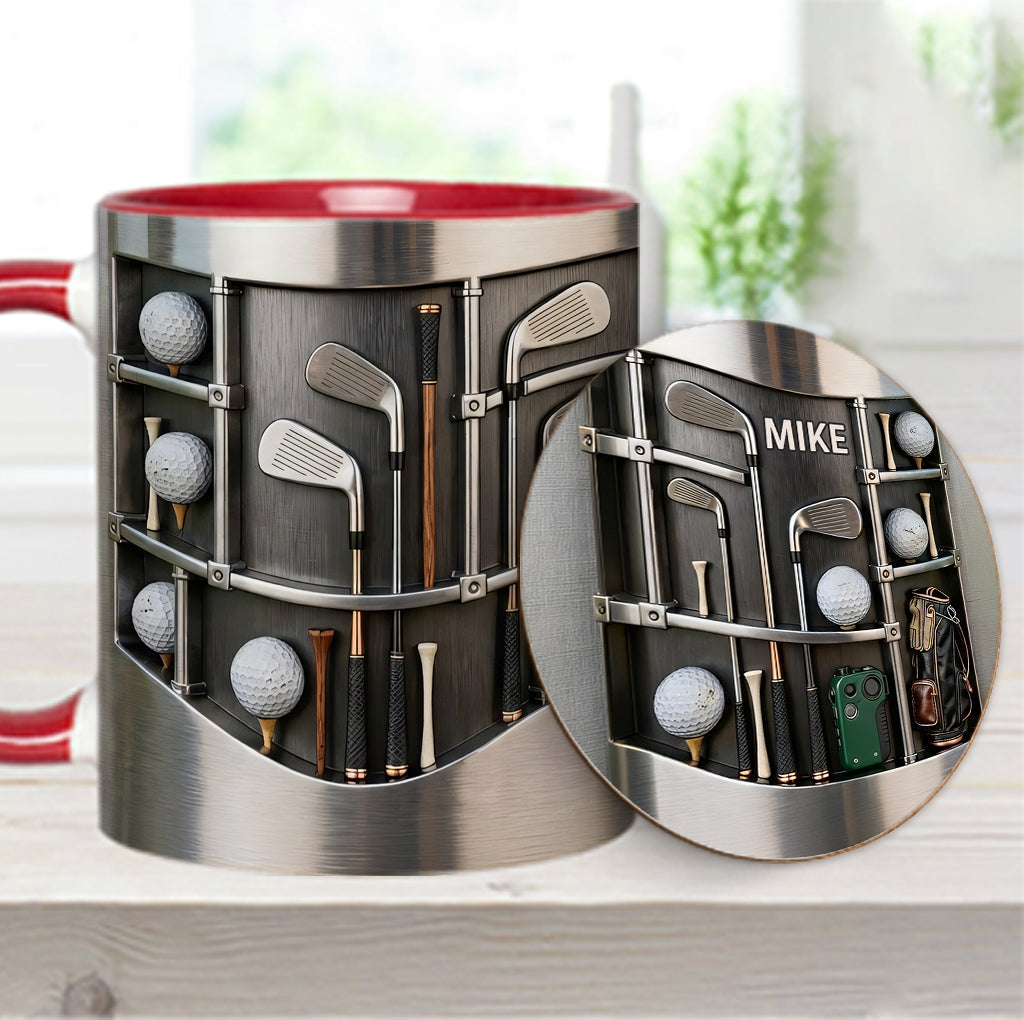 Love Gift – Personalisierte Tasse und Untersetzer mit Golfmotiv