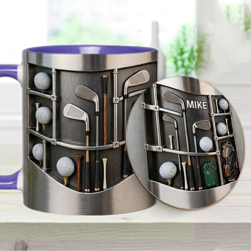 Love Gift – Personalisierte Tasse und Untersetzer mit Golfmotiv