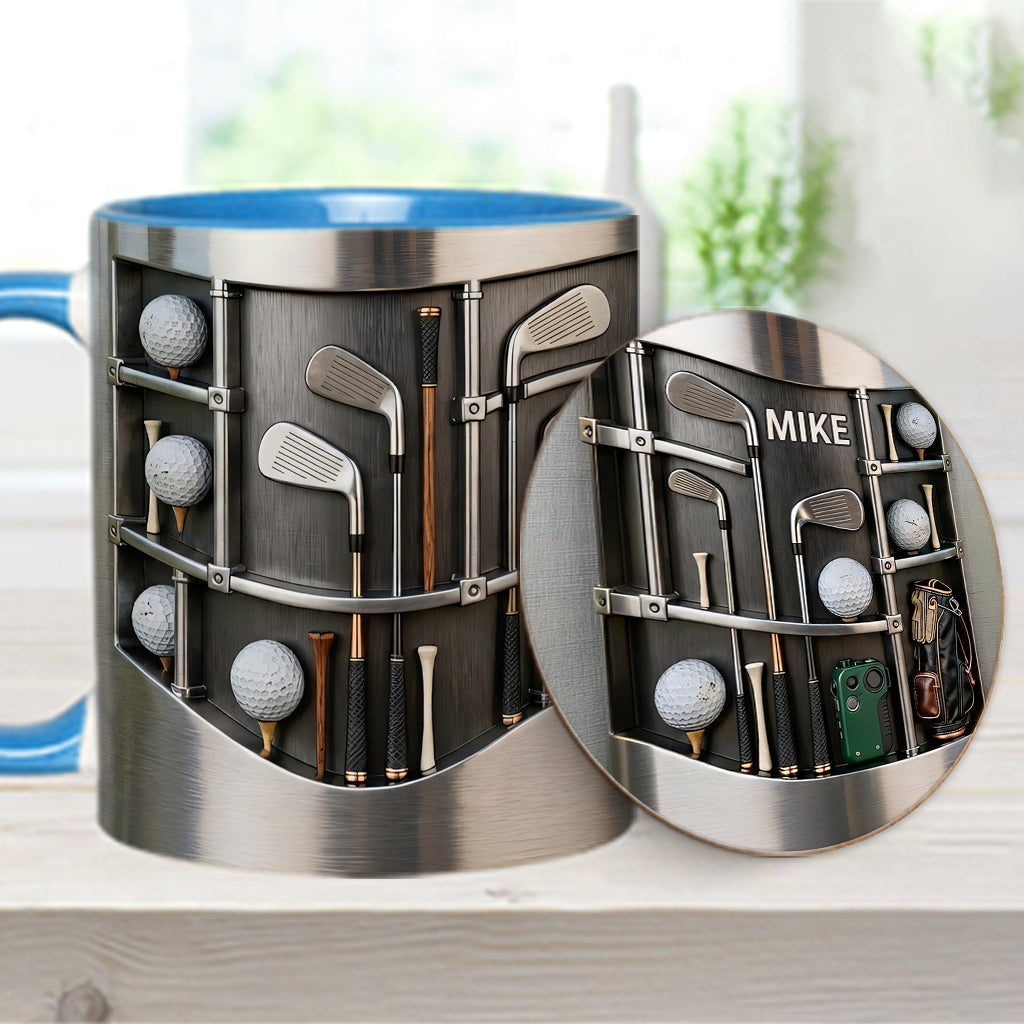 Love Gift – Personalisierte Tasse und Untersetzer mit Golfmotiv