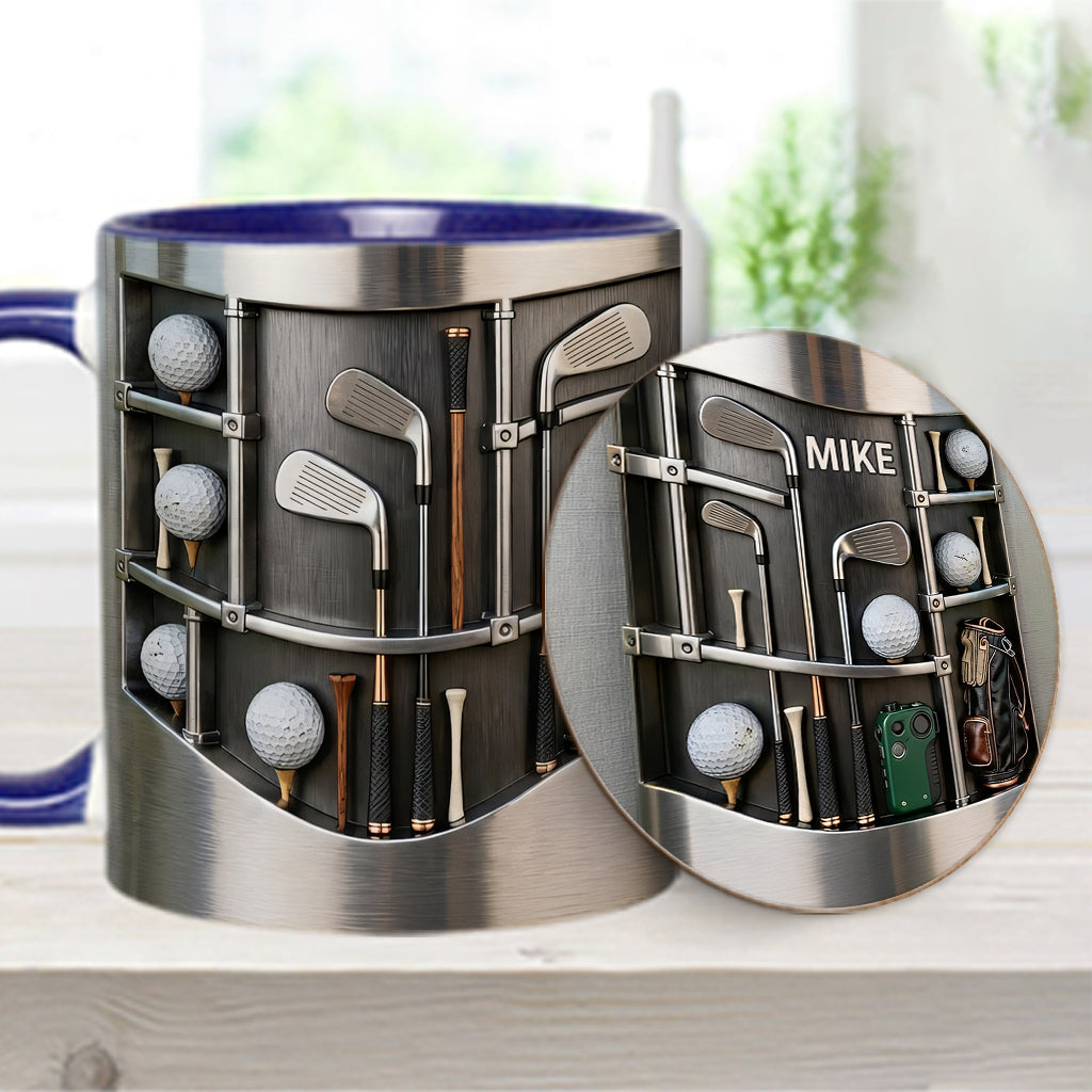 Love Gift – Personalisierte Tasse und Untersetzer mit Golfmotiv