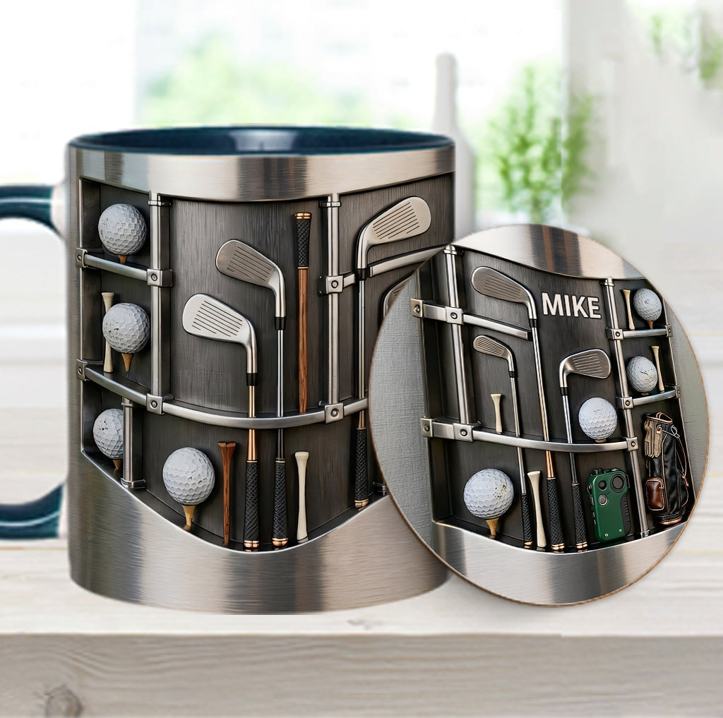Love Gift – Personalisierte Tasse und Untersetzer mit Golfmotiv