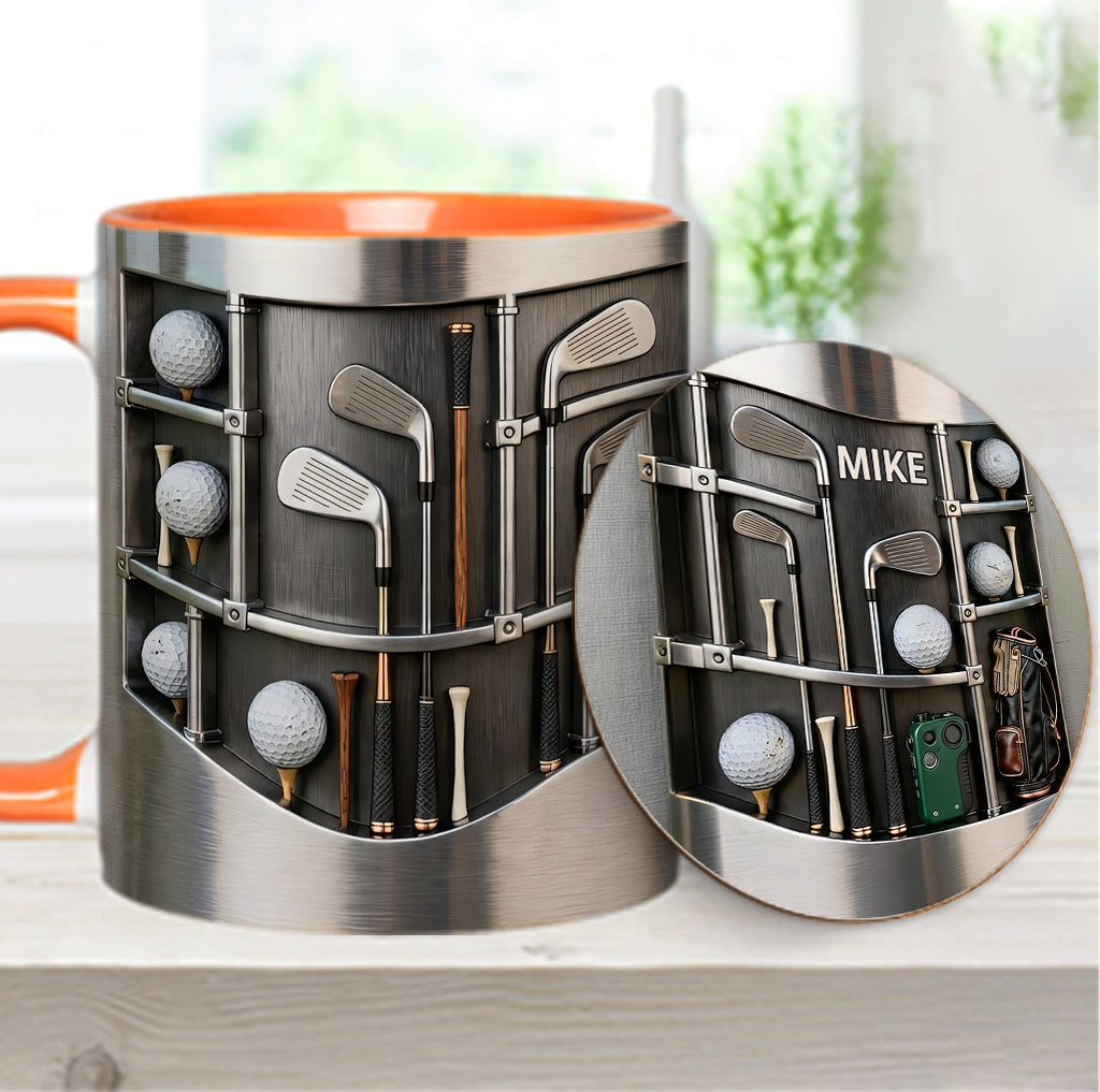 Love Gift – Personalisierte Tasse und Untersetzer mit Golfmotiv
