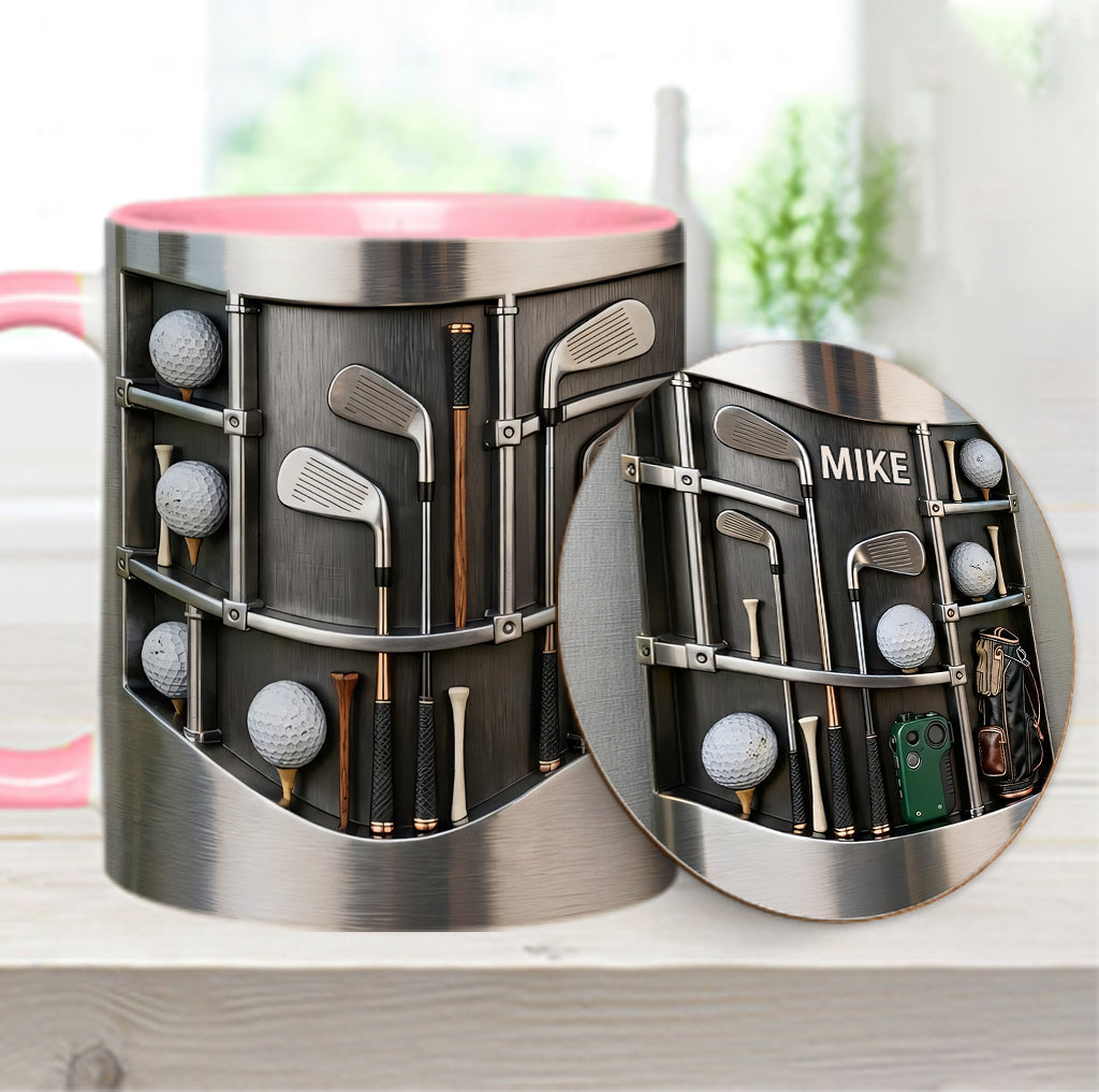 Love Gift – Personalisierte Tasse und Untersetzer mit Golfmotiv