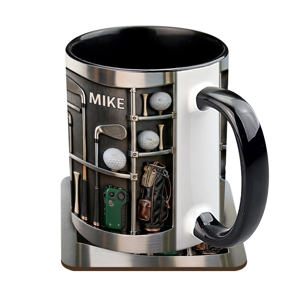 Love Gift – Personalisierte Tasse und Untersetzer mit Golfmotiv