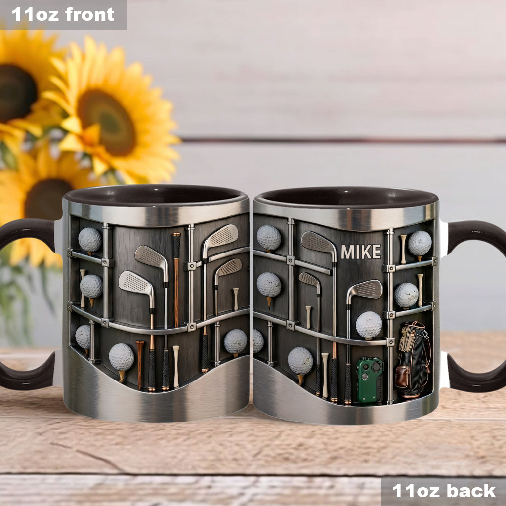 Love Gift – Personalisierte Tasse und Untersetzer mit Golfmotiv