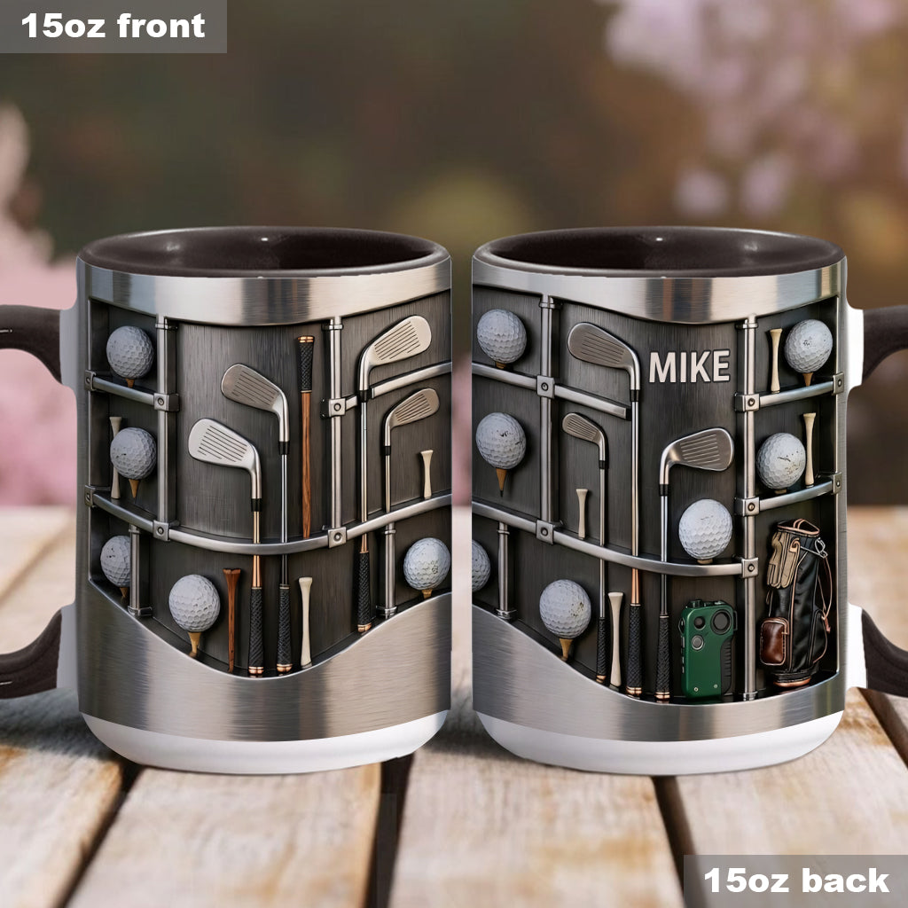 Love Gift – Personalisierte Tasse und Untersetzer mit Golfmotiv