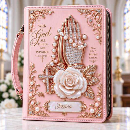 Ich bete zu Gott - Personalisierte Christliche Lederbibelhülle