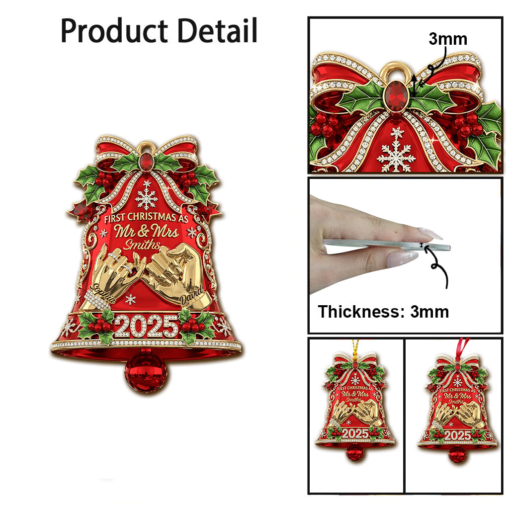 Erstes Weihnachtsfest als Ehepaar – personalisierter Weihnachtsschmuck für Paare