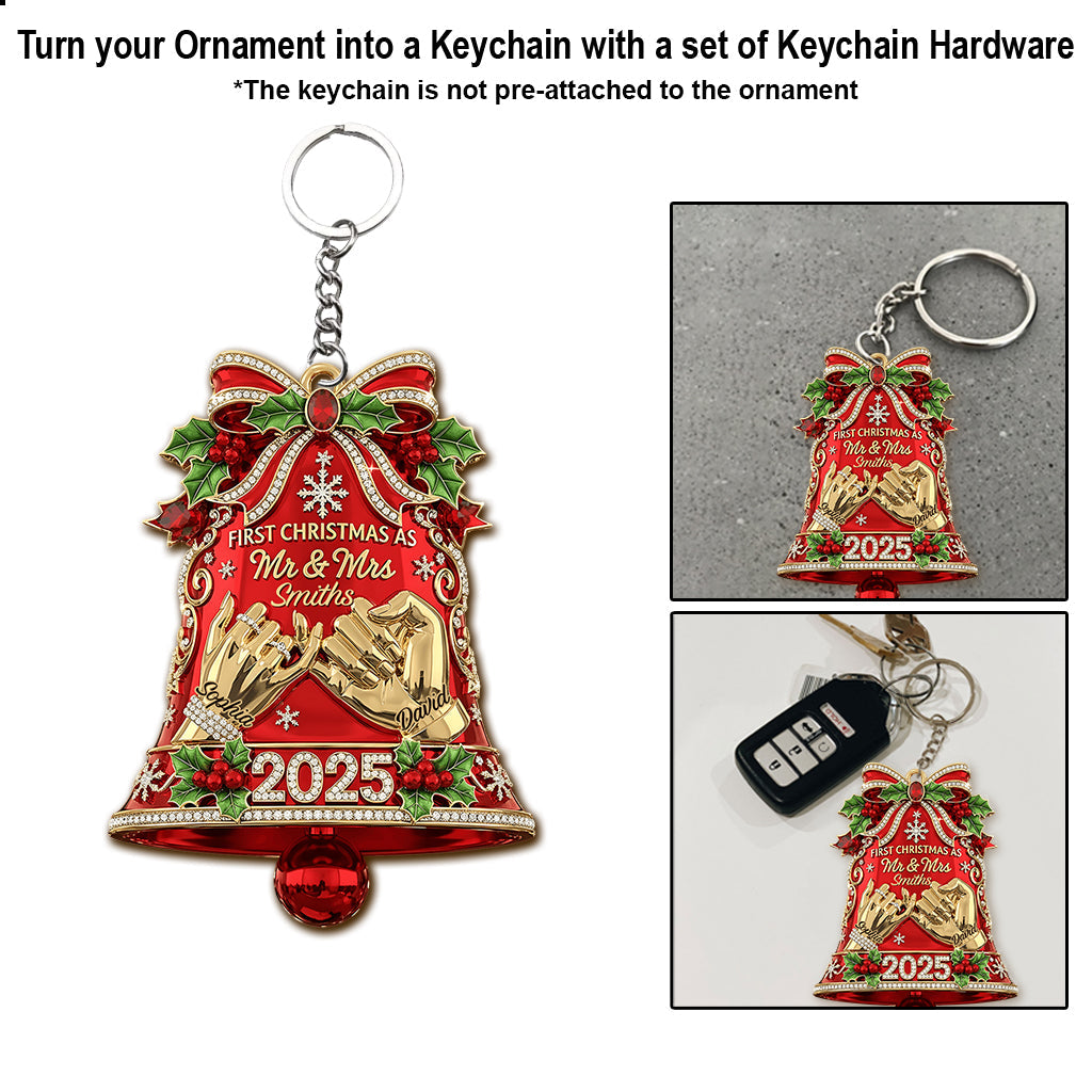 Erstes Weihnachtsfest als Ehepaar – personalisierter Weihnachtsschmuck für Paare
