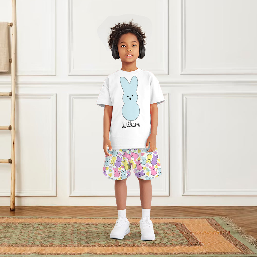 Buntes Osterfest – personalisiertes Kinder-T-Shirt & Shorts