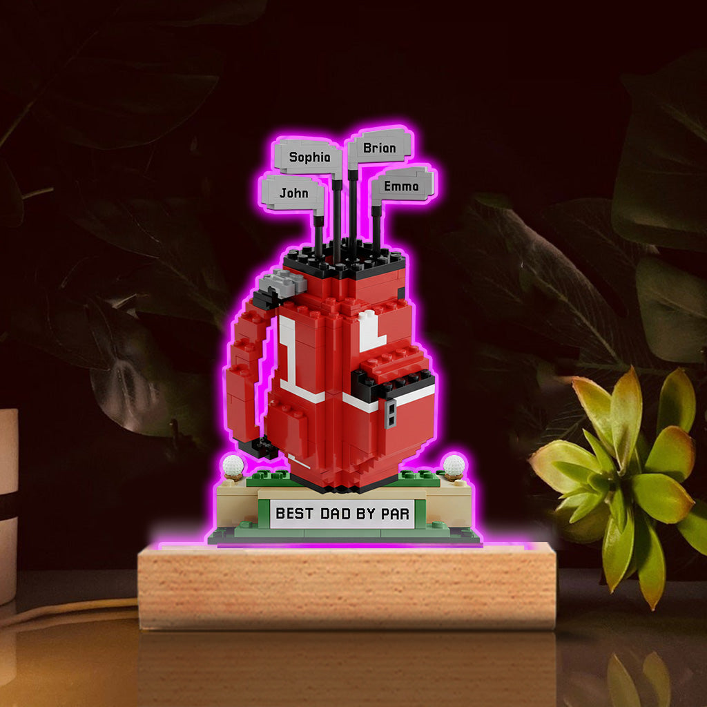 Bester Papa nach Par - Personalisierte, individuell geformte Acrylplakette für Golfer