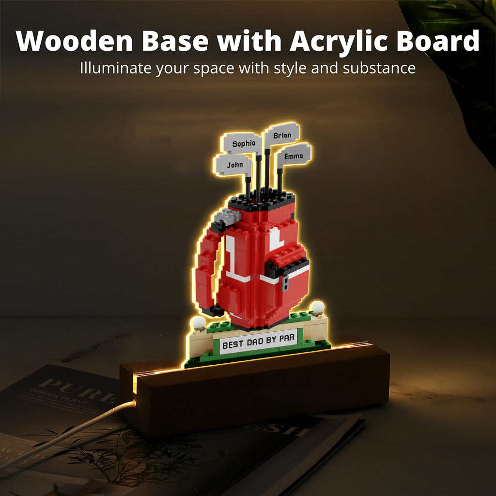 Bester Papa nach Par - Personalisierte, individuell geformte Acrylplakette für Golfer