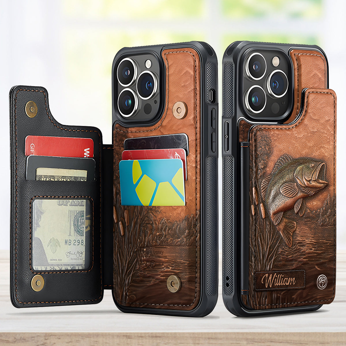 Der beste Angler – Personalisierte Handyhülle mit Angelmotiv und Volldruck