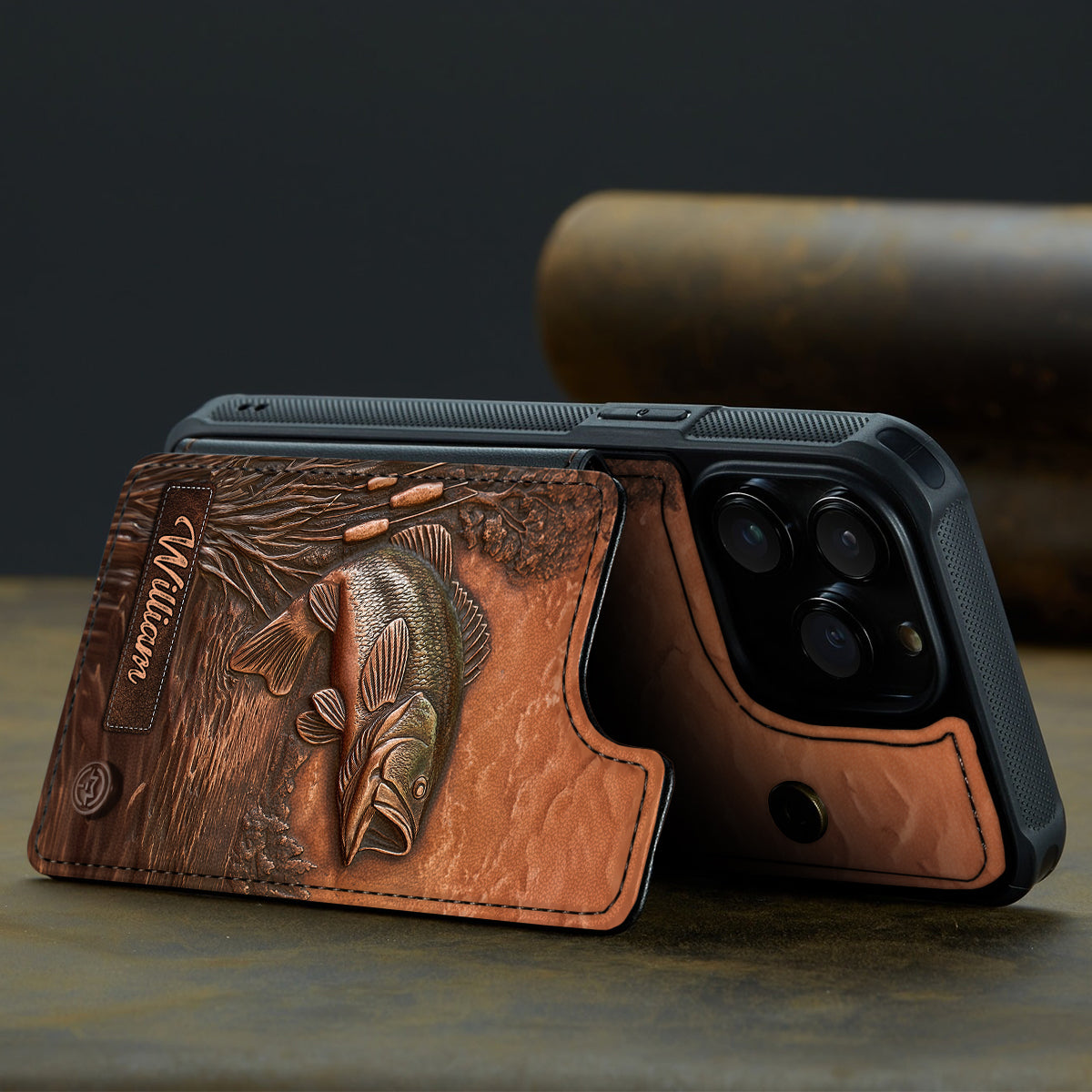 Der beste Angler – Personalisierte Handyhülle mit Angelmotiv und Volldruck