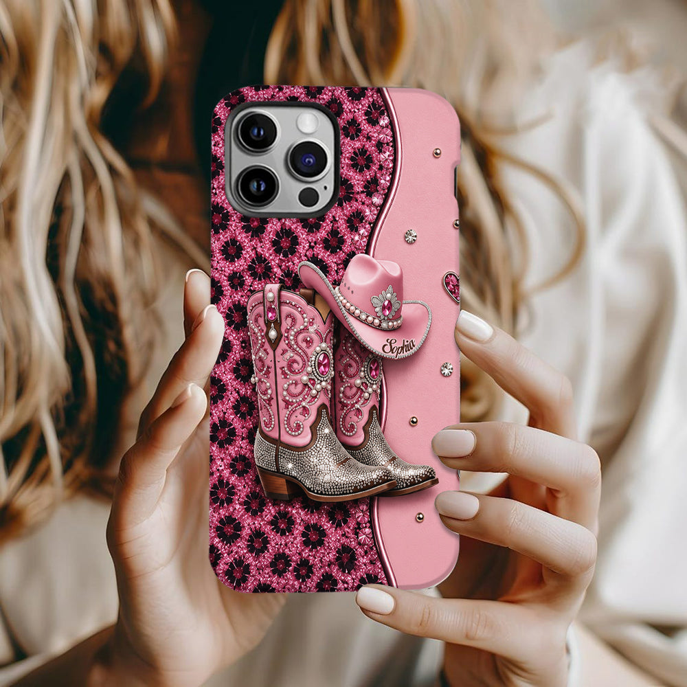 Cowgirl Boots - Personalized Cowgirl Full Print Phone Case