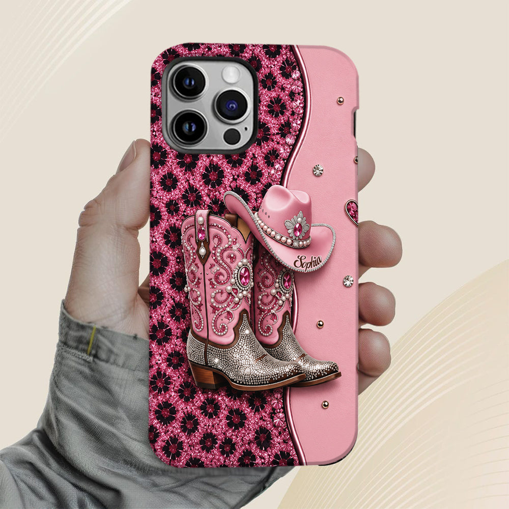 Cowgirl Boots - Personalized Cowgirl Full Print Phone Case