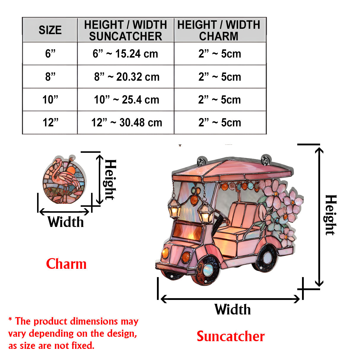 Golfwagen - Personalisierter Golf-Fensterhänger mit Anhängern