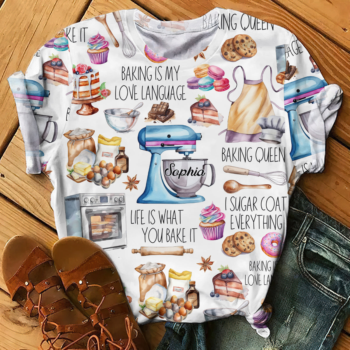 Backen ist meine Liebessprache - Personalisiertes Backshirt