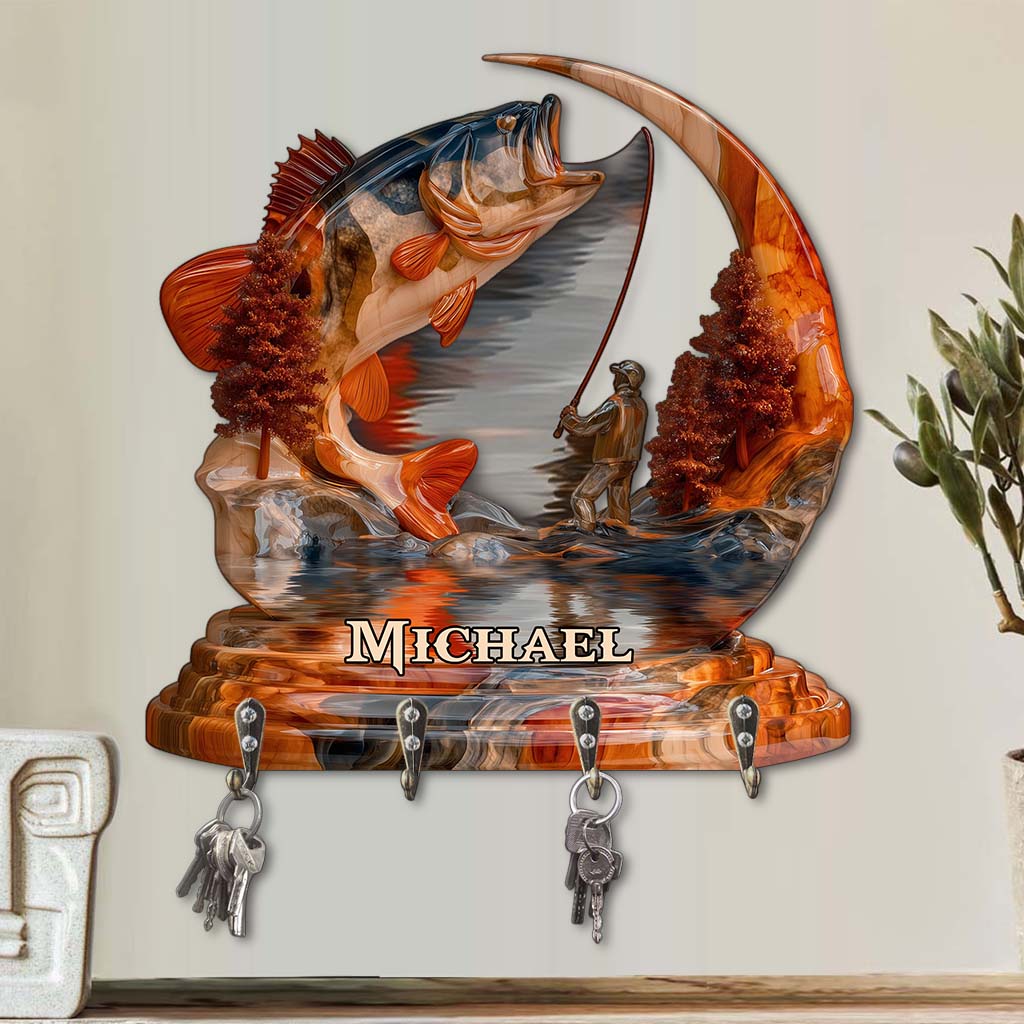 Angel-Schlüsselanhänger in personalisierter Angelform