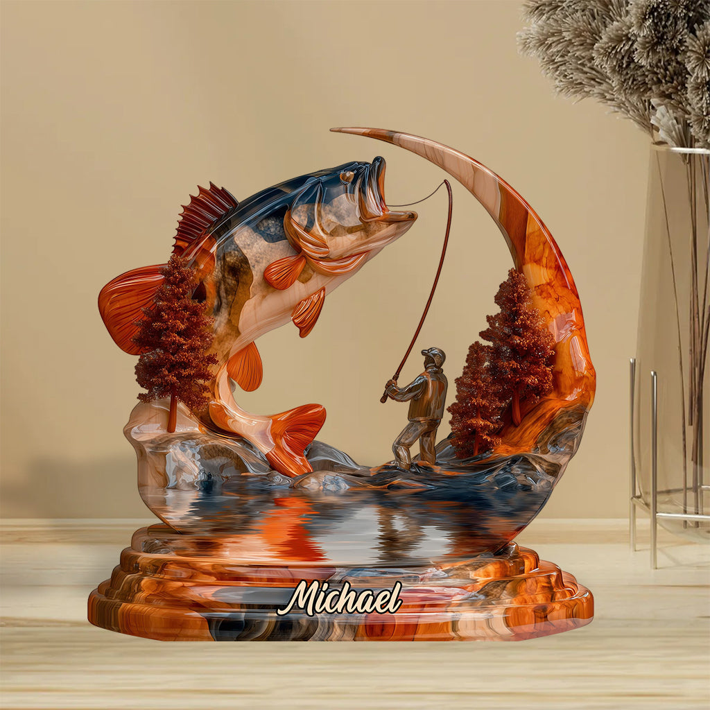 Love Fishing - Personalized Fishing Custom Shaped Acrylic Plaque