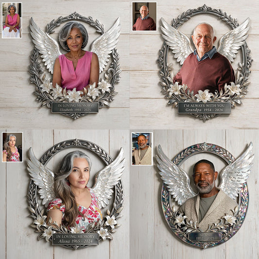 In Loving Memory - Personalized Memorial 3D Printed Cut Metal Sign