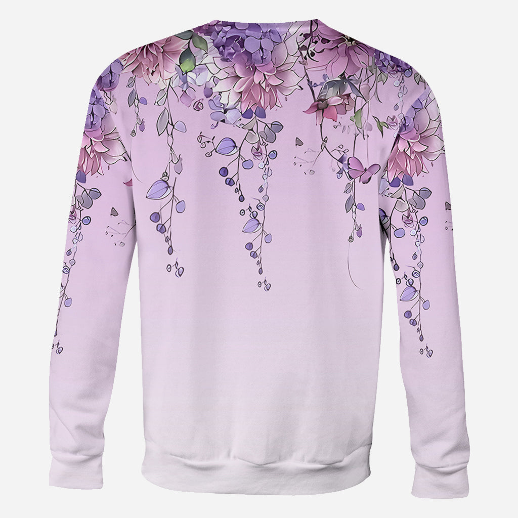 Mutter und Kinder Schmetterling - Personalisiertes Mutter-Shirt mit Allover-Print