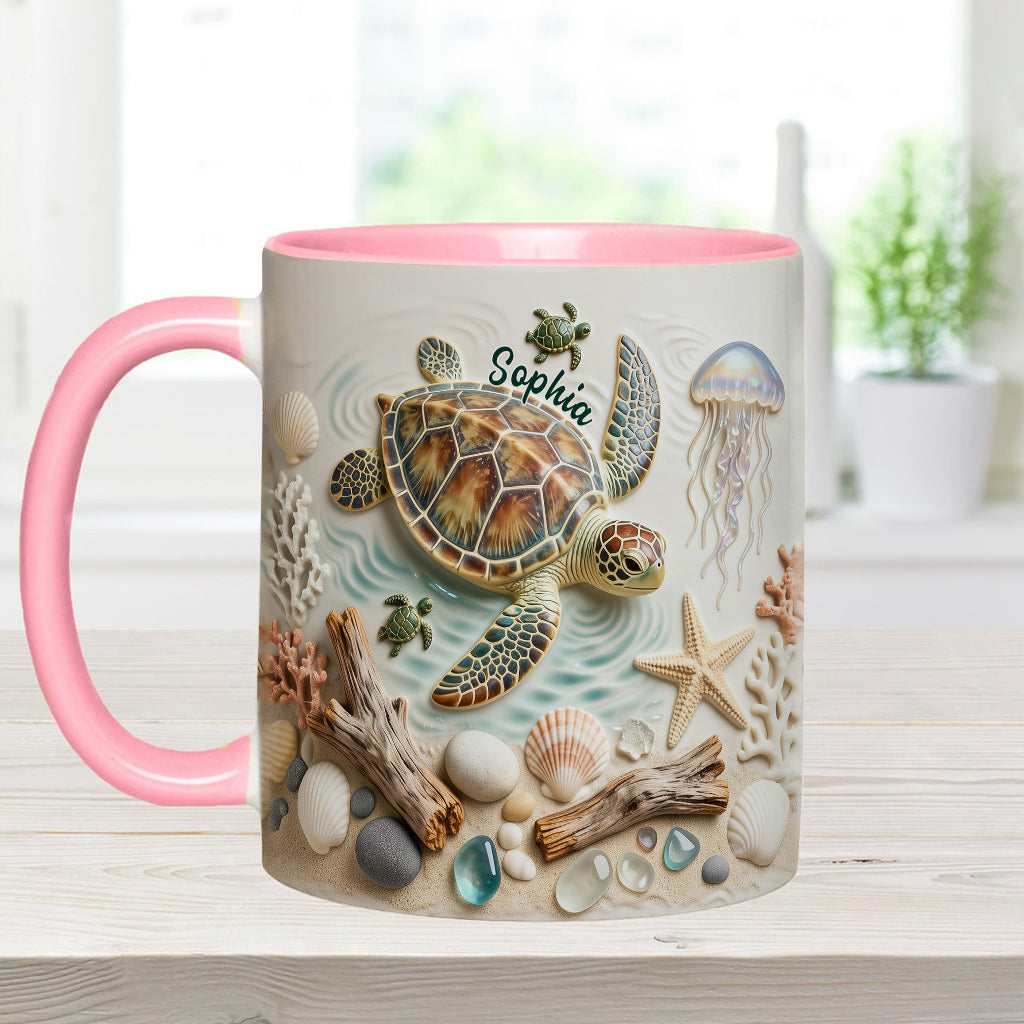 Love Turtles - Personalized Turtle Accent Mug & Coaster