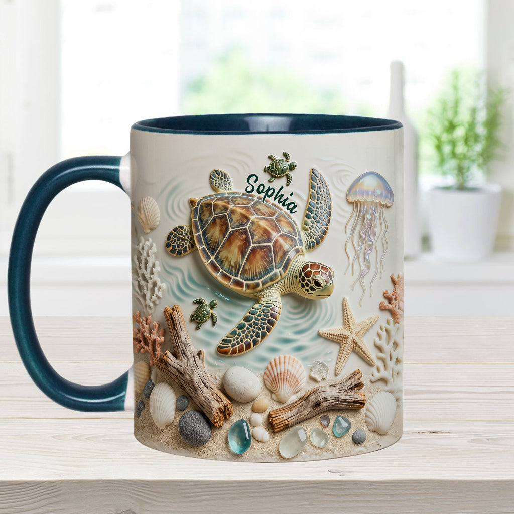 Love Turtles - Personalized Turtle Accent Mug & Coaster