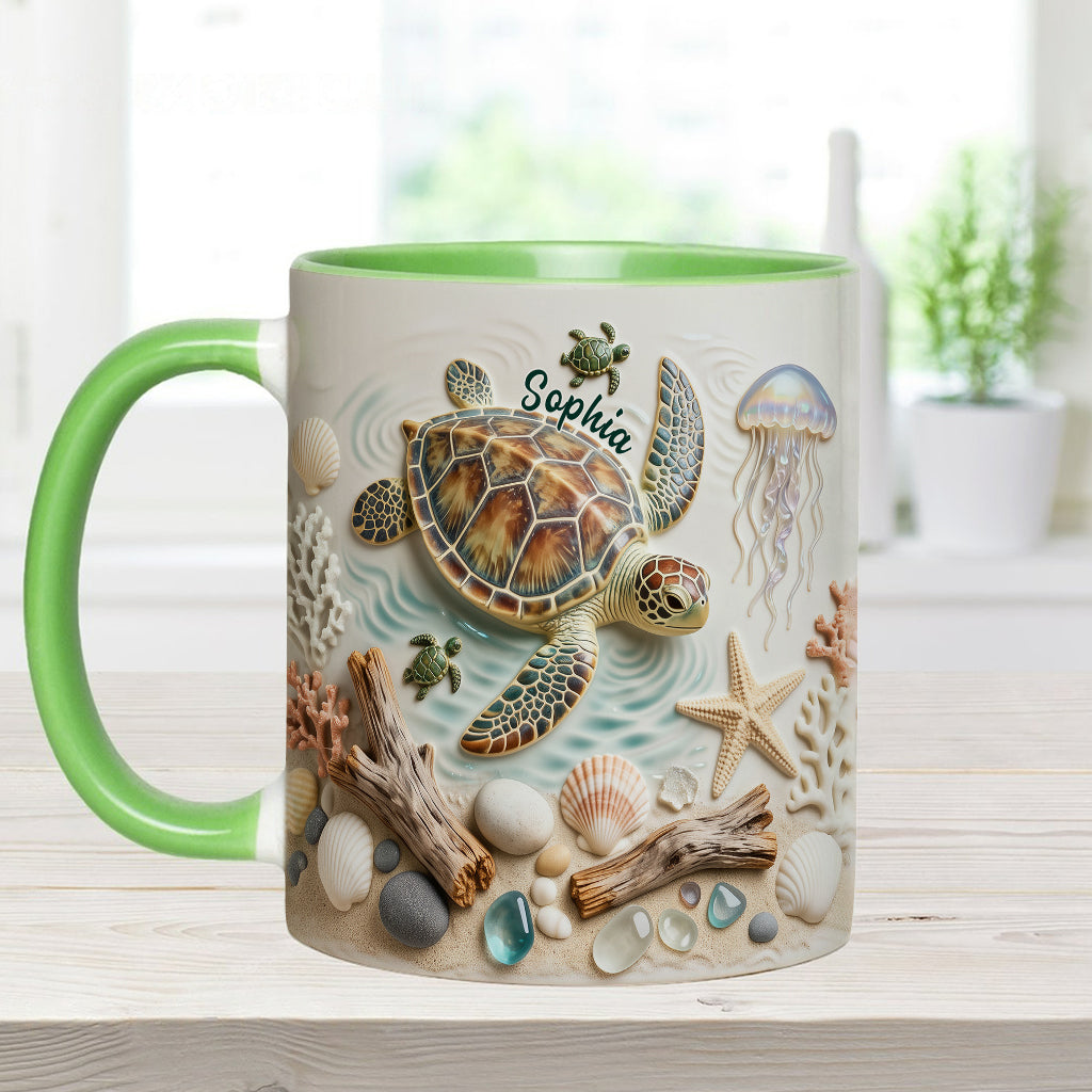 Love Turtles - Personalized Turtle Accent Mug & Coaster