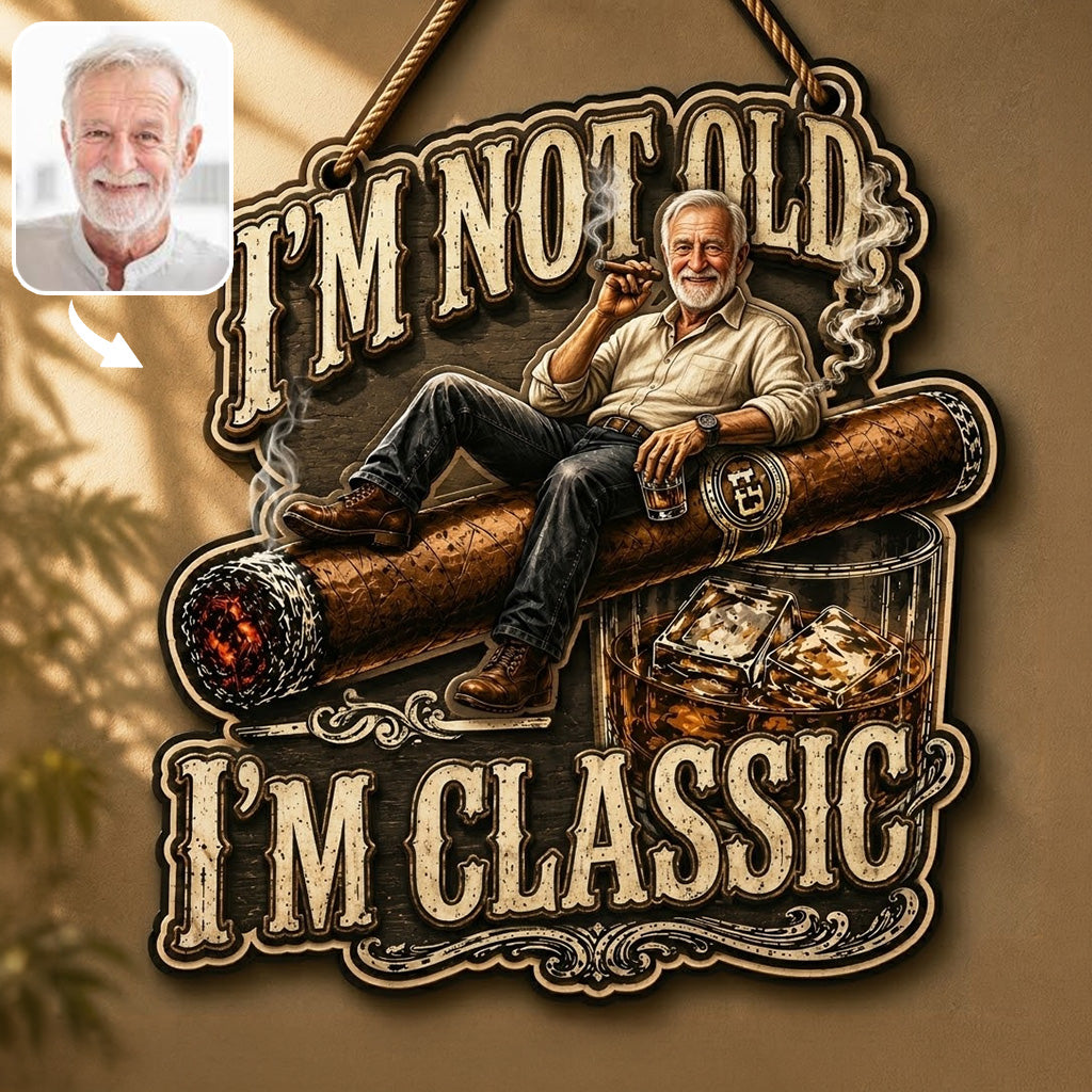 Ich werde im Garten sein - Personalisierte Whisky Holzschild in Sonderform