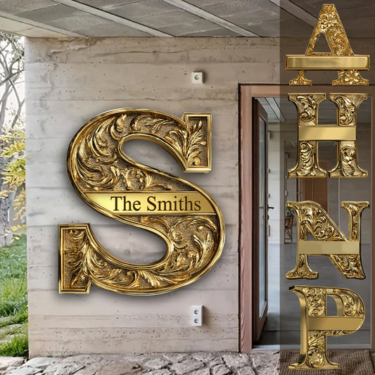 Glückliche Familie – personalisiertes Metallschild mit Familienmotiv